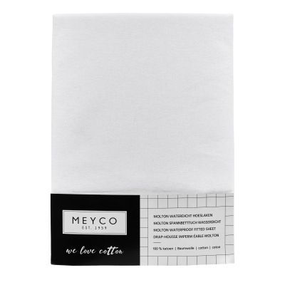 Meyco Molton PU Juniorhoeslaken Wit 70 x 140/150 cm