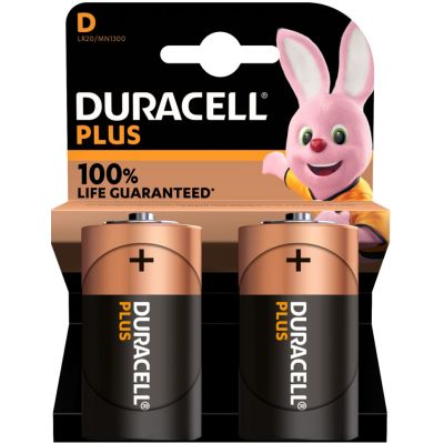 Duracell Batterij Plus Alkaline 100% D 2 pack (LR20)