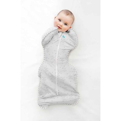 Love To Dream SwaddleUp™ Stage 1 Grey Text Small 0.2 TOG