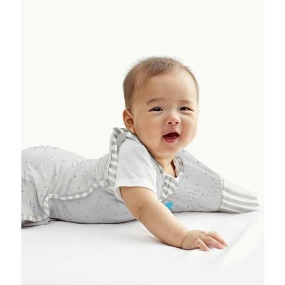 Love To Dream SwaddleUp™ Stage 2 Grey Text Large 0.2 TOG