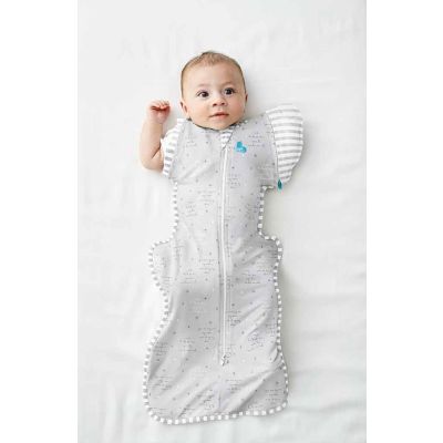 Love To Dream SwaddleUp™ Stage 2 Grey Text Large 0.2 TOG
