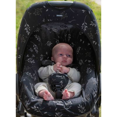 Dooky Seat Cover 0+ Romantic Leaves Black