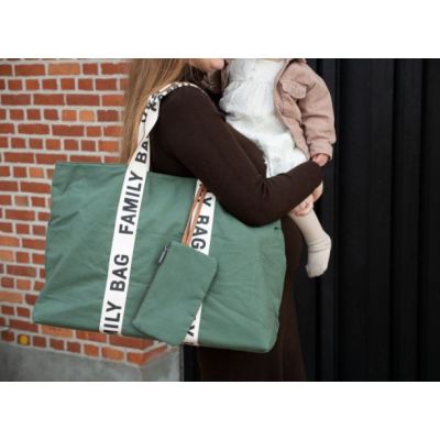 Childhome Family Bag Signature Canvas Groen