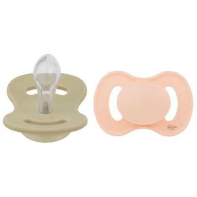 Lullaby Fopspeen Symmetrical Silicone Size 1 Lake Green & Alabaster 2-Pack