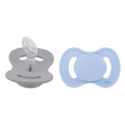 Lullaby Fopspeen Dental Silicone Size 1 Ice Blue &amp; Misty Grey 2-Pack