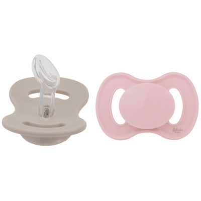 Lullaby Fopspeen Dental Silicone Size 1 Rose Quartz &amp; Beach Sand 2-Pack