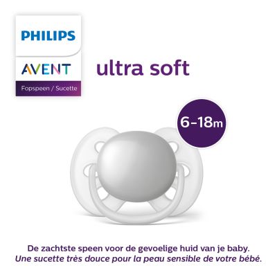 Philips Avent Fopspeen Ultra Soft Blauw 6-18mnd (2 stuks) SCF223/03