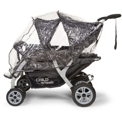 Childhome Quadruple Autobrake Wandelwagen Antraciet 4 Kinderen