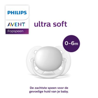 Philips Avent Fopspeen Ultra Soft Groen Oranje 0-6mnd (2 stuks) SCF091/03