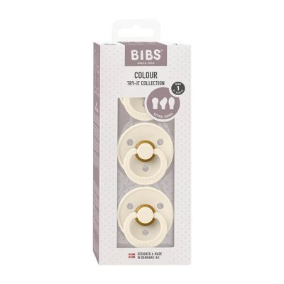 Bibs Fopspeen Try-It Latex 0-6 mnd Ivory (3-Pack)



