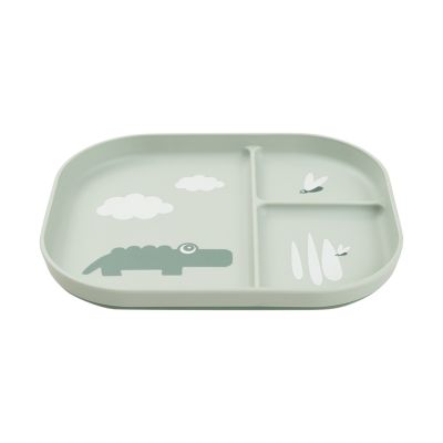 Done By Deer Foodie Compartment Plate Croco Green