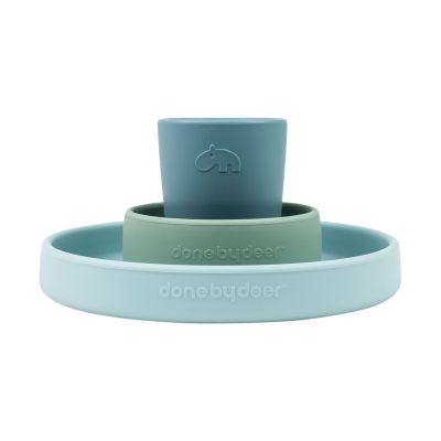 Done By Deer Dinner Set Silicone Happy Clouds Blue