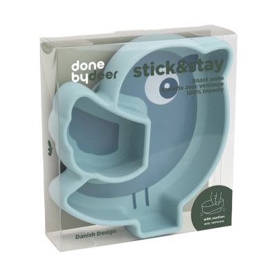 Done By Deer Silicone Stick&Stay Snack Bord Birdee Blue