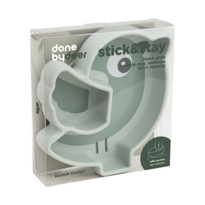 Done By Deer Silicone Stick&Stay Snack Bord Birdee Green