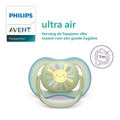 Philips Avent Fopspeen Ultra Air Sun / Rainbow - Green / Blue 0-6mnd (2 stuks) SCF085/58
