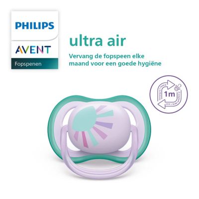 Philips Avent Fopspeen Ultra Air Sun / Rainbow - Purple 0-6mnd (2 stuks) SCF085/59
