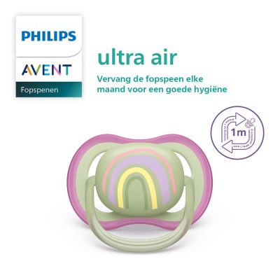 Philips Avent Fopspeen Ultra Air Sun / Rainbow - Purple 0-6mnd (2 stuks) SCF085/59
