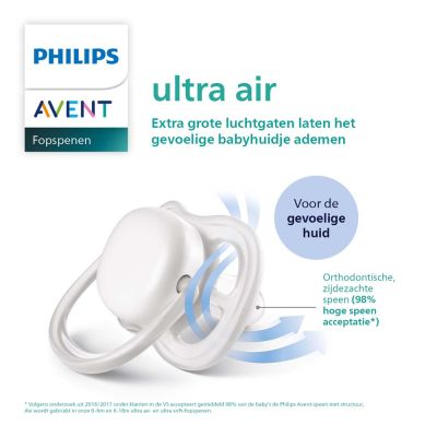 Philips Avent Fopspeen Ultra Air Turltle / Whale 6-18mnd (2 stuks) SCF085/60
