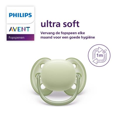 Philips Avent Fopspeen Ultra Soft Beige / Light Green 0-6mnd (2 stuks) SCF091/05
