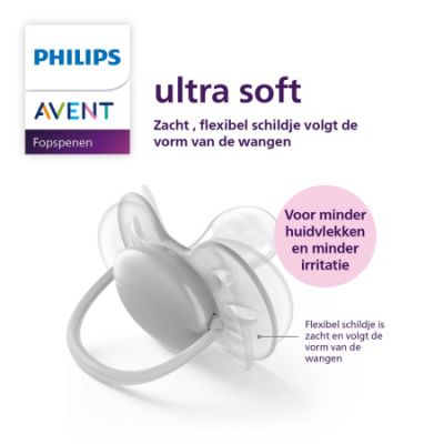 Philips Avent Fopspeen Ultra Soft Beige / Light Green 0-6mnd (2 stuks) SCF091/05
