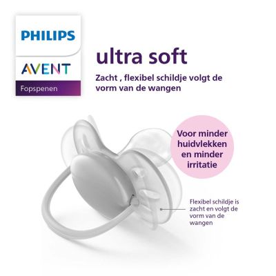 Philips Avent Fopspeen Ultra Soft Blue / Grey 6-18mnd (2 stuks) SCF091/17
