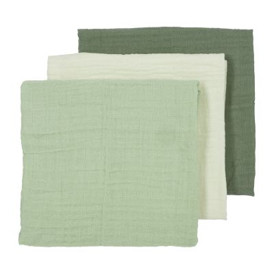 Meyco Multidoek Hydrofiel Pre-Washed Uni Offwhite/Soft Green/Forest Green 70 x 70 cm 3-Pack