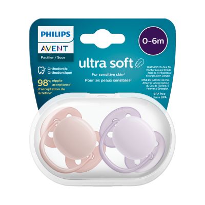 Philips Avent Fopspeen Ultra Soft Light Grey / Pink 0-6mnd (2 stuks) SCF091/31

