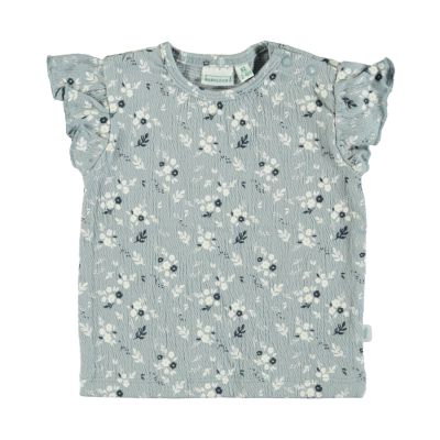 Babylook T-Shirt Korte Mouw Flowers Dusty Blue 56