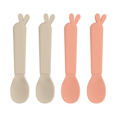 Done By Deer Kiddish Spoons Lalee Sand/Coral 4-pack
