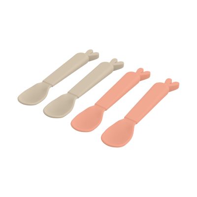 Done By Deer Kiddish Spoons Lalee Sand/Coral 4-pack