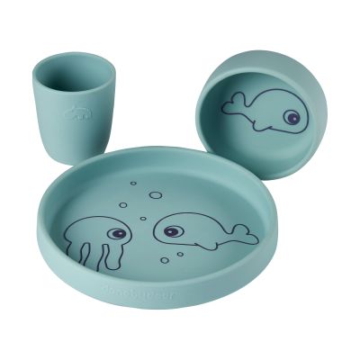 Done By Deer Dinner Set Siliconen Sea Friends Blue
