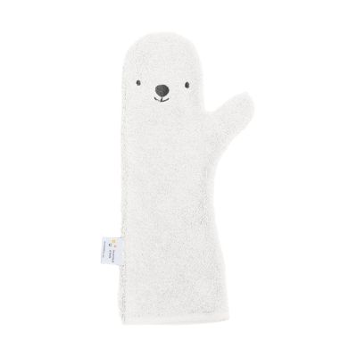 Nifty Washand Baby Shower Glove Bear White