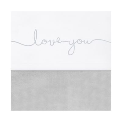Jollein ledikantlaken Love You Grey 120 x 150 cm