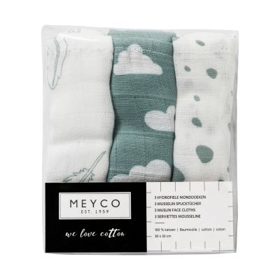 Meyco Monddoek Feather Jade 3-Pack