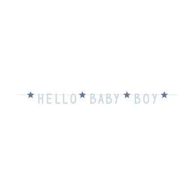 Haza Letterslinger Blue Stars Hello Baby Boy