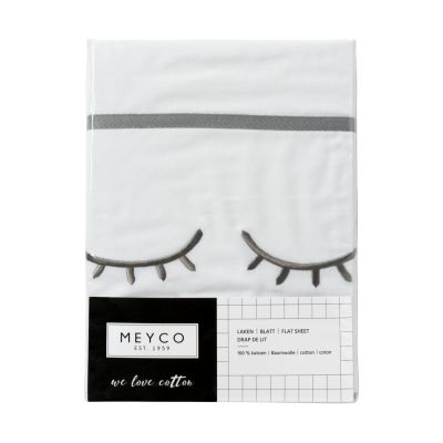 Meyco Ledikantlaken Sleepy Eyes Grijs 100 x 150 cm