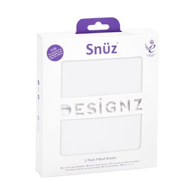 Snuz Crib Fitted Sheets White 2-Pack